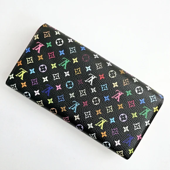 Louis Vuitton Black Murakami Monogram Multicolore Long Sarah Wallet - Picture 2 of 10